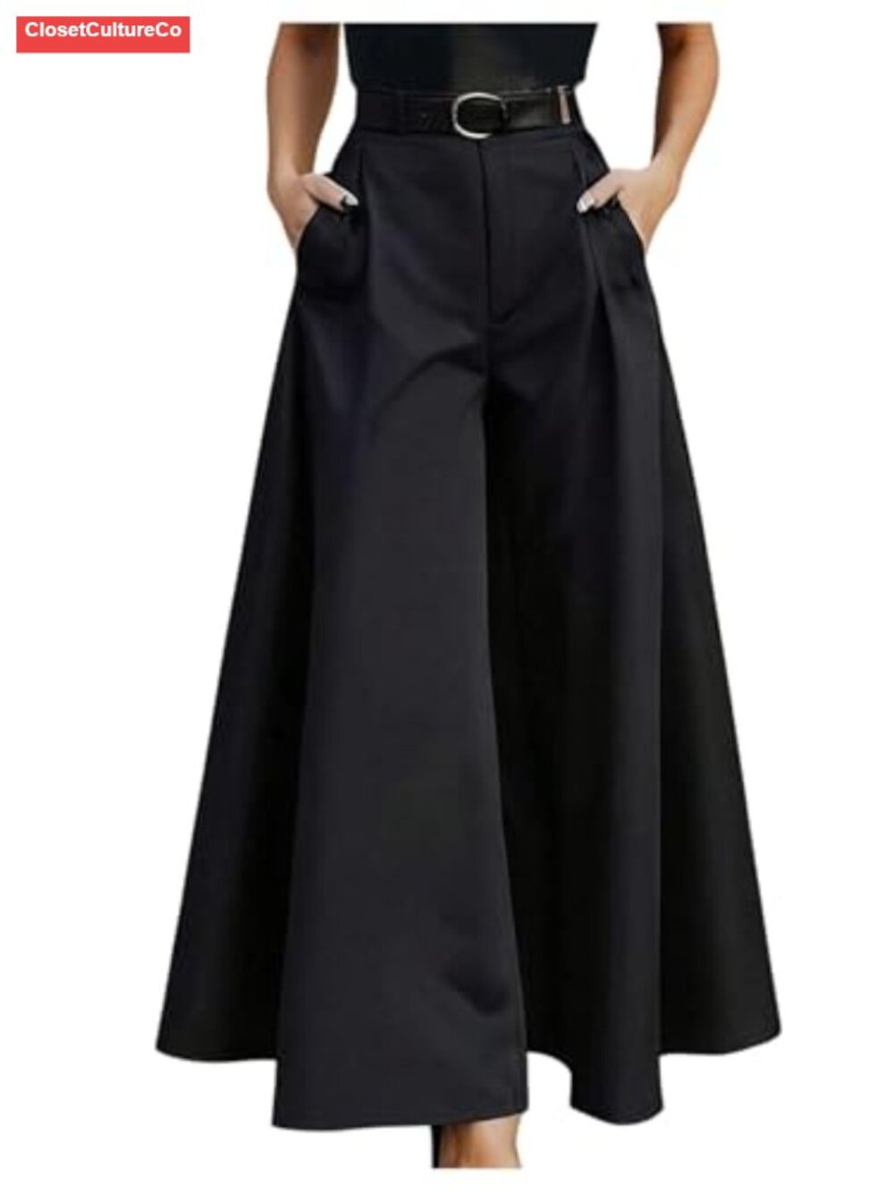 Wide Leg Dress Pants High Waist Pleated Palazzo Trousers Work Slacks